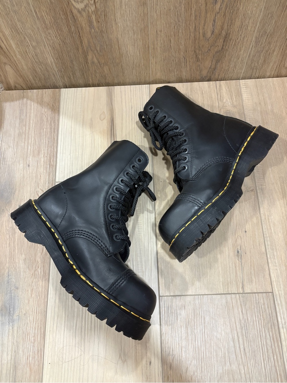 Dr. Martens 10966 Unisex 8761 BXB Black Steel Toe Cap Lace-Up M5 W6 Punk Grunge - Picture 7 of 9
